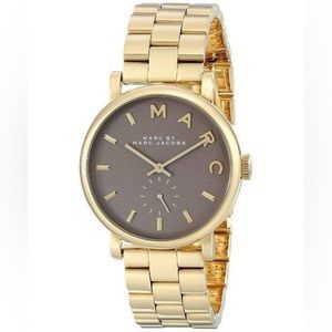 Marc By Marc Jacobs Baker Quartz Grey Dial Gold Plated MBM3281 Womens Watch